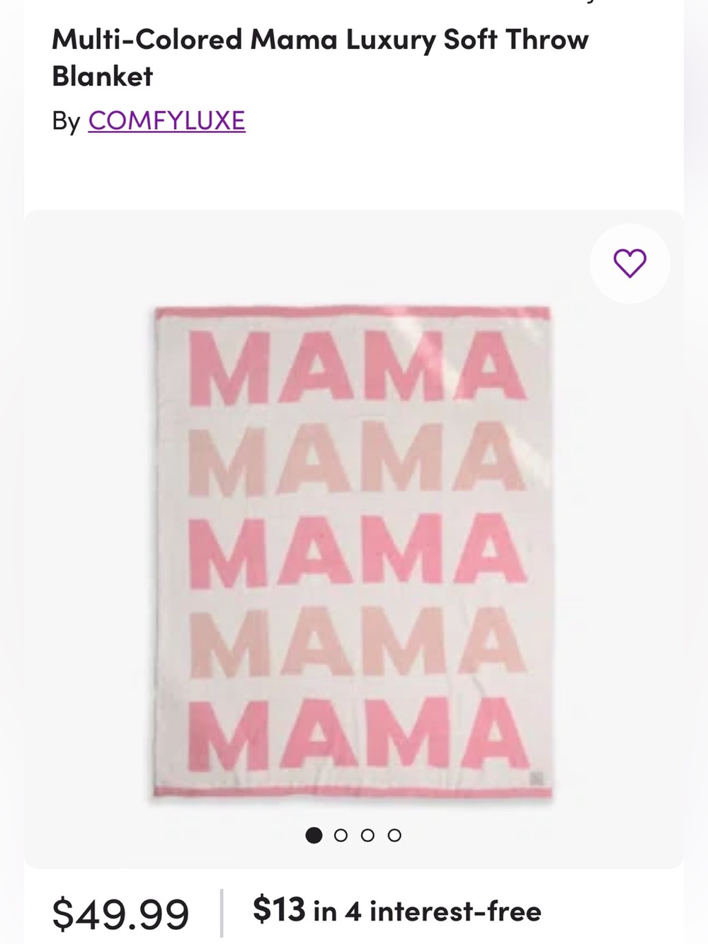 Multi-Colored pink Mama Luxury Soft Throw Blanket By COMFYLUXE
